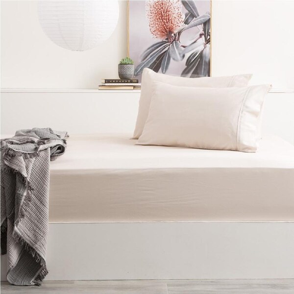 Park Avenue King 500TC Bamboo Cotton Sheet w/ 2x Pillowcases Set Bedding Dove
