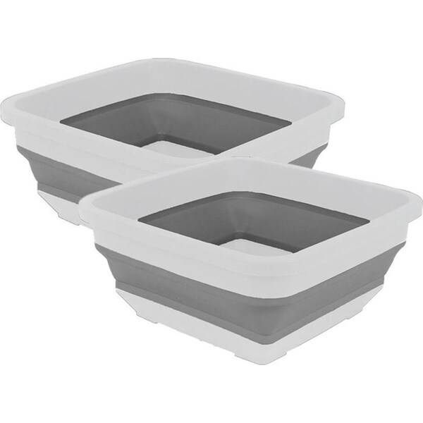 2x Kemasi Collapsible Portable Kitchen Sink Foldable Washing Basin Square