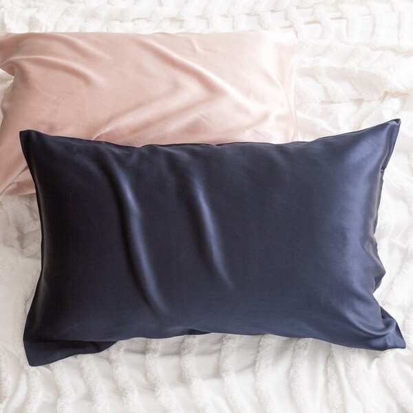 Renee Taylor Mulberry Silk 50x75cm Standard Pillow Case/Cover Rectangle Navy