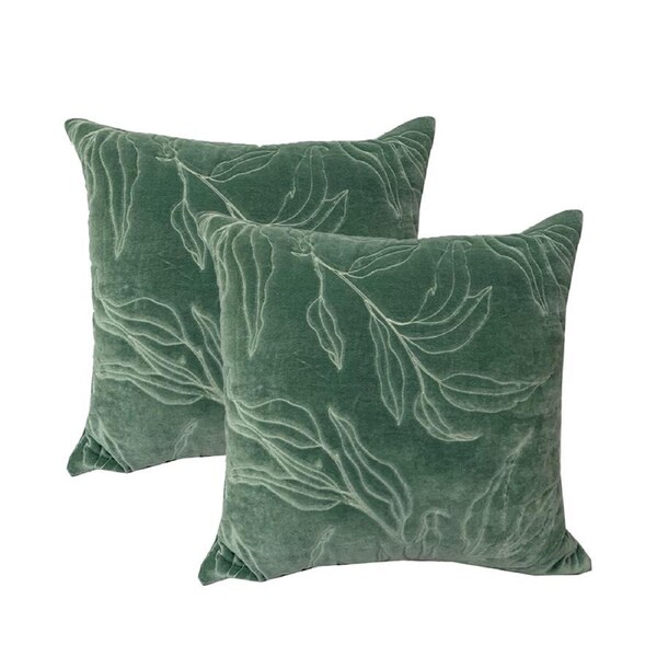 2pc Cloud Linen Sophie Cotton Velvet/Feather 50cm Cushion Square Pillow Juniper
