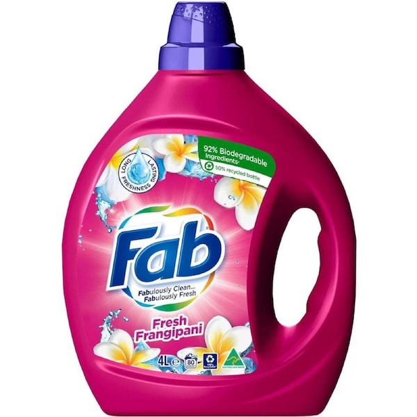 Fab Fresh Frangipani Laundry Liquid Detergent, 4 Liters