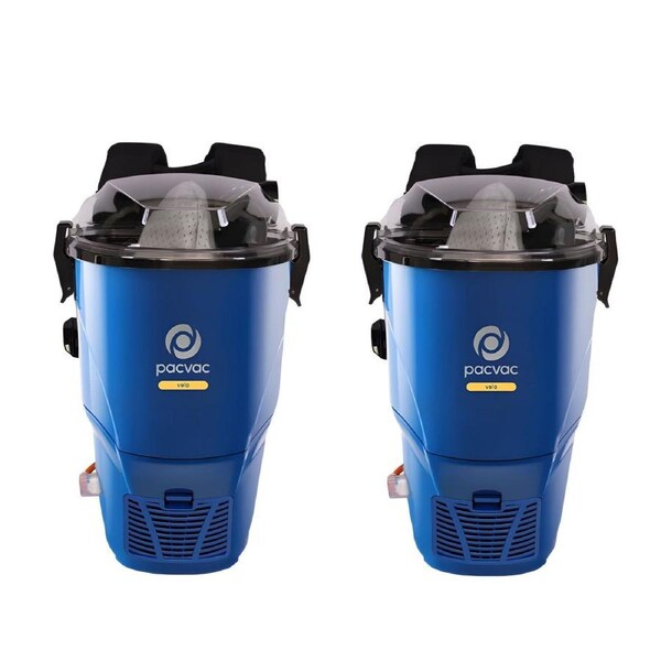 2x Pacvac Velo Lightweight Backpacks Vacuum Cleaner with Ecoharness