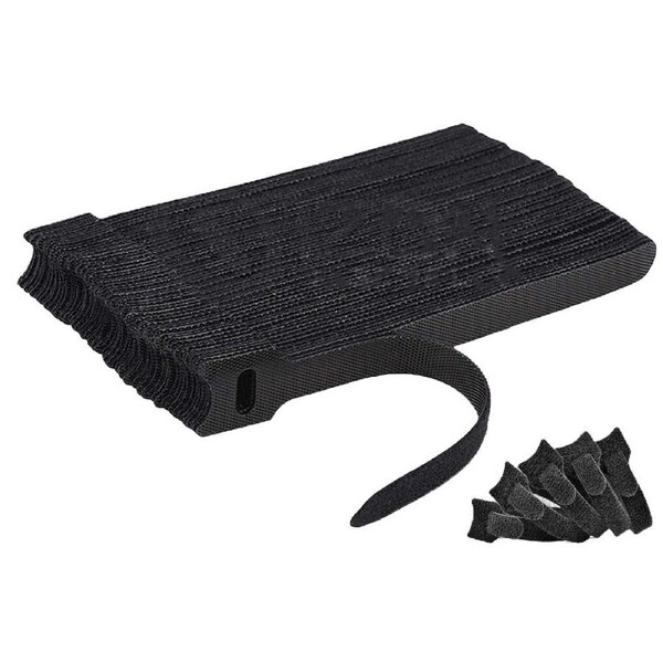Reusable Cable Tie Nylon Hook Loop Strap Cord Ties PC TV Organiser - 100pcs