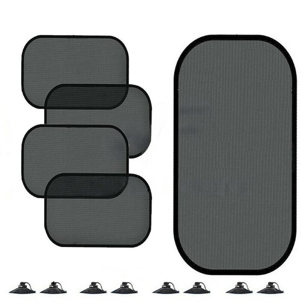 Car Side Rear Window Screen Mesh Sun Shade Cover Windshield Sunshade Visor - 5pcs