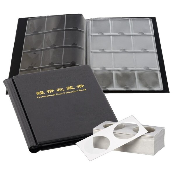 Coin Collection Book Australia Holder Album Staple Cardboard Flips 2" X2" Inches Clear Window Collector Display Storage Stock 120 Pockets 150X 40mm