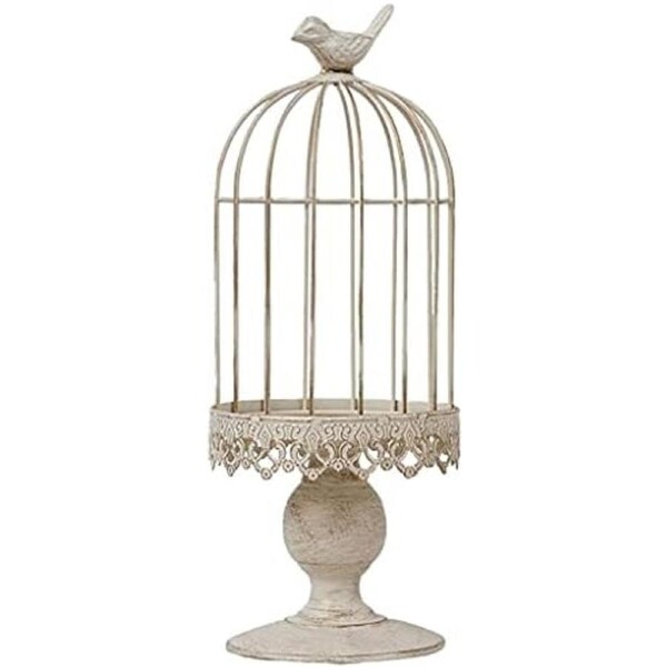 Vintage Bird Cage Wishing Well Antique Wedding Money Gift Round Metal Birdcage