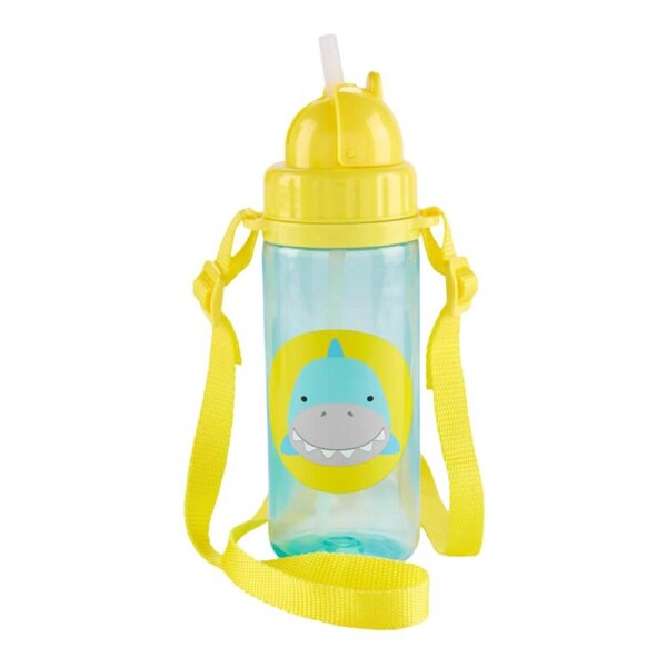 Skip Hop Zoo Straw Bottle with Shoulder Strap - Shark