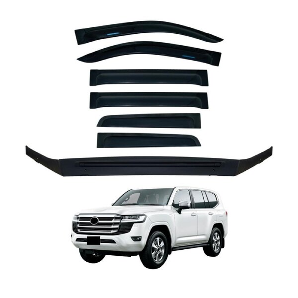 Wide Type Weather Shields + Bonnet Protector for Toyota Land Cruiser 200 Series 2016-2021