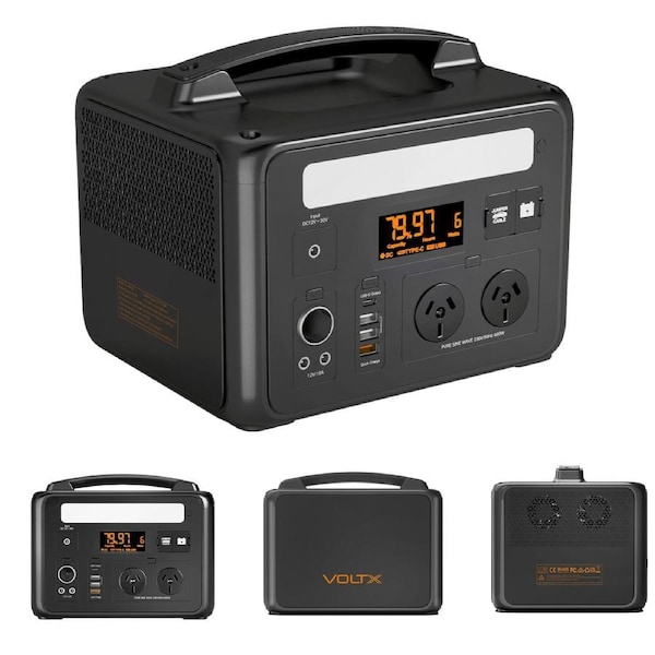 Portable Power for Camping & Home – VoltX E600 600W 307Wh with 10 Outputs & LED Light