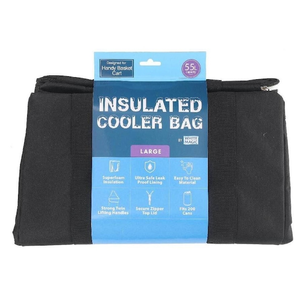 White Magic 55L Insulated Cooler Storage Bag For Handy Trolley Basket Cart Large