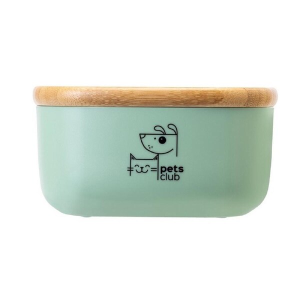 Vigar Pets Club Small Bamboo Cat/Dog Treat/Snack Jar Container w/ Lid Green