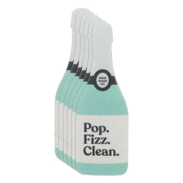 6x White Magic 18cm Scrubbly Wine Washing Sponge Glass/Cup Cleaner Scrubber Blue