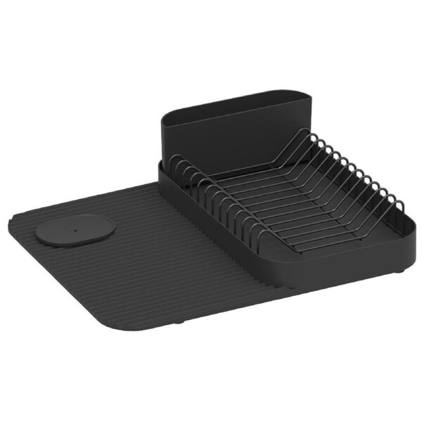 Vigar Vintage Home/Kitchen Metal Dish & Cutlery Drainer Organiser Rack Set Black