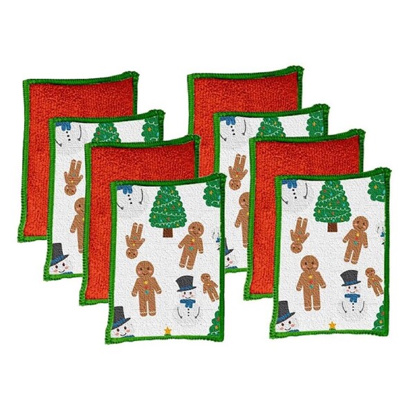 8pc Vigar Tree 13x22cm Microfibre Sponge Cleaner Kitchen Scrubber Cleaning Pad