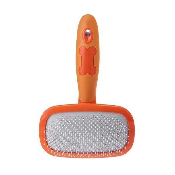 Vigar Pets Club Dog Metallic Hair Brush/Comb Pet Grooming/Deshedding Orange