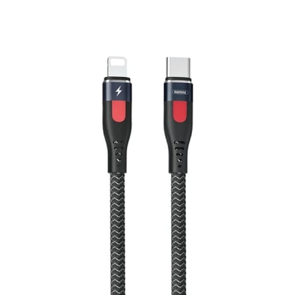 Remax Lesu Pro RC-188I PD 20W Type-C to Lightning Fast Charging & Data Cable - 1M, 5A, for iPhone & iPad, 480Mbps - Aluminum Alloy Braid