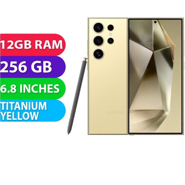 Samsung Galaxy S24 Ultra 5G (12GB RAM, 256GB, Titanium Yellow) - BRAND NEW