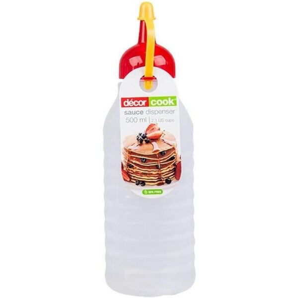 Decor Cook Plastic Sauce Dispenser Squeeze Bottle, 500mL, Clear