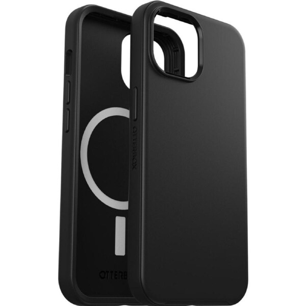 OtterBox Symmetry+ MagSafe Apple iPhone 15 / iPhone 14 /iPhone 13 (6.1') Case Black - (77-92928),Antimicrobial,DROP+ 3X Military Standard,Raised Edges