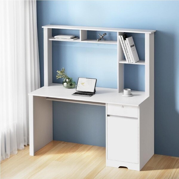 Computer Desk Artiss Laptop Desks Table Drawer Bookshelf Cabinet 134cm