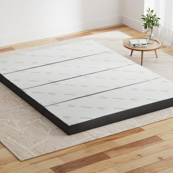 4-Fold Giselle Foldable Mattress Queen Bamboo Folding Foam