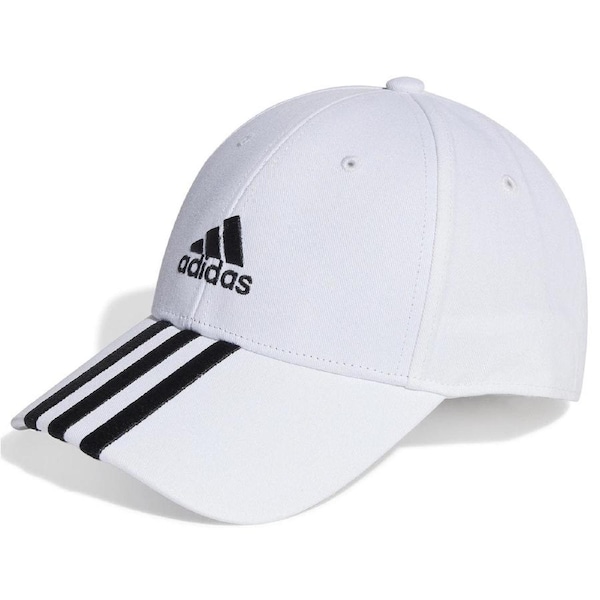 Adidas 3-Stripes Cotton Twill Baseball Cap - White/Black