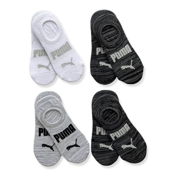 Puma Women's No Show Sport Liner Sneaker Socks 8-Pair Shoe Size: 5-9.5 - Black/White/Grey