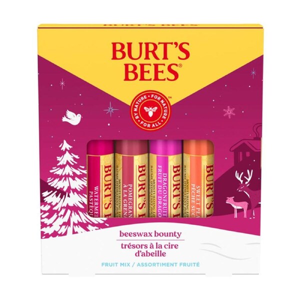 Burt's Bees Beeswax Bounty Fruit Mix Lip Balm 4 Piece Gift Set