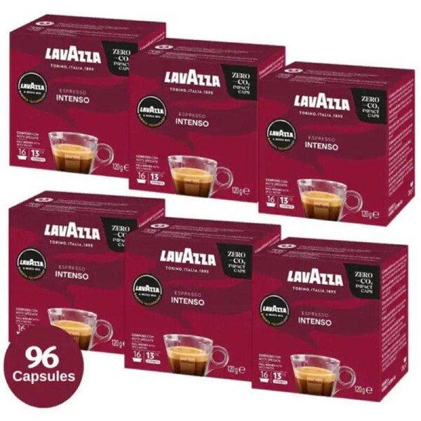 Lavazza A Modo Mio Intenso Coffee Capsules 16 Count Pack of 6 (96 Capsules)
