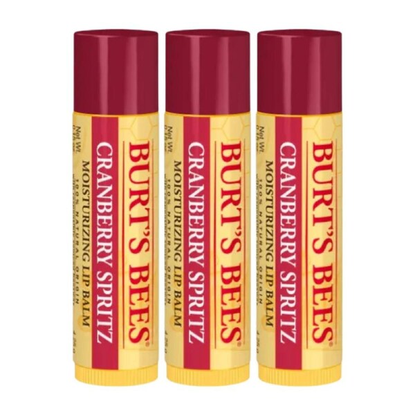 3 x Burt's Bees Cranberry Spritz Lip Balm 4.25g