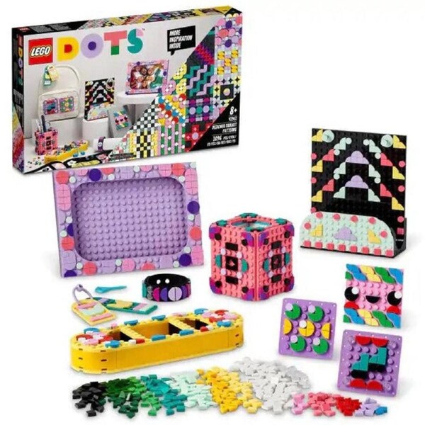 Lego Dots Designer Toolkit - Patterns, 10 In 1 Craft Set With Patches, Photo Frame, Pencil Holder, Storage Tray, Creative Activities For Kids 41961