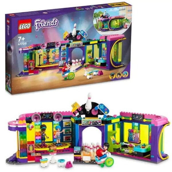Lego Friends Roller Disco Arcade With Toy Bowling Game And Andrea Mini-doll 41708
