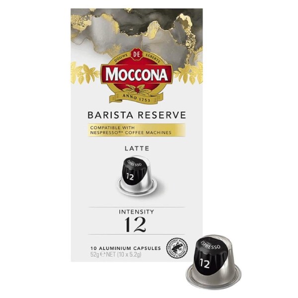 Moccona Barista Reserve Latte Capsules 100 Pack - Intensity 12