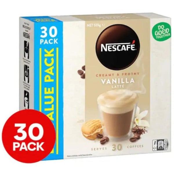 Nescafe Instant Coffee Sachets Vanilla Latte 30pk