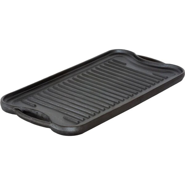 Healthy Choice Oil-Seasoned Reversible Cast Iron Griddle/Grill Plate 50x25cm