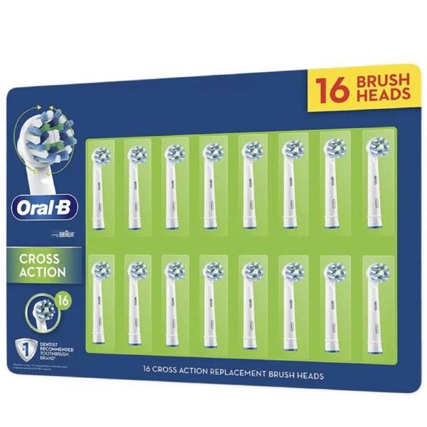 Oral B Cross Action Replacement Brush Heads 16 Pack