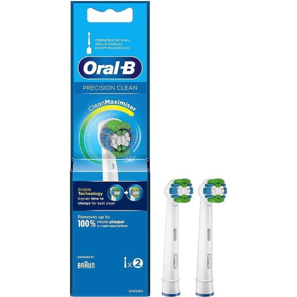 Oral B Precision Clean Replacement Electric Toothbrush Heads 2 Pack