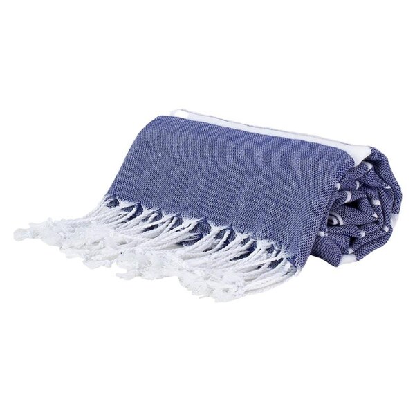 Navy Stripes Thin Turkish Towel
