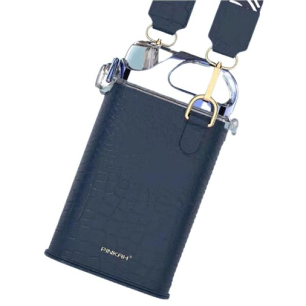 Pinkah PJ-4490 380ml Slim Water Bottle With Straw - Blue