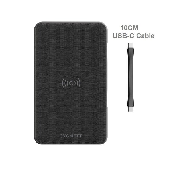 Cygnett ChargeUp Edge+ 27K mAh USB-C Laptop and Wireless Power Bank - Black (CY3113PBCHE),2xUSB-C(60W PD/12W),1xUSB-A(12W),10W Qi Wireless,USB-C Cable