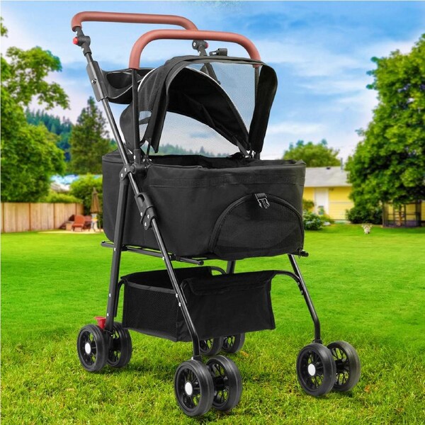 Advwin 3in1 Pet Stroller Large Dog Carrier Pram Trailer Strollers Foldable 4-Wheels
