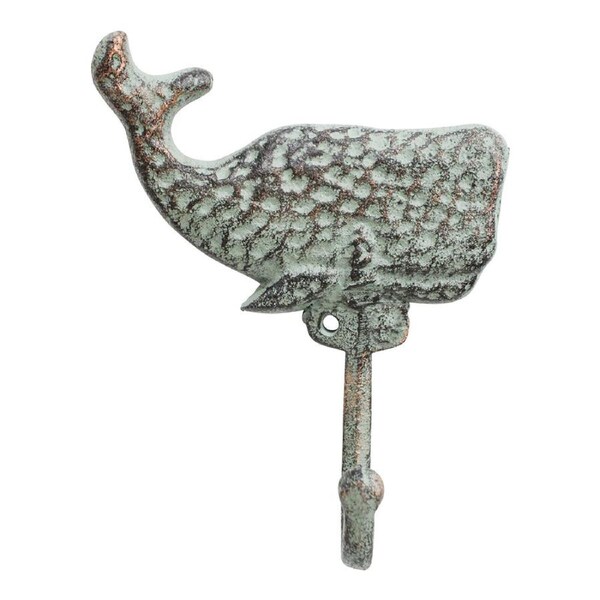 Cast Iron 15cm Antique Whale Hook Wall Mounted Clothes Holder/Hanger Home Decor