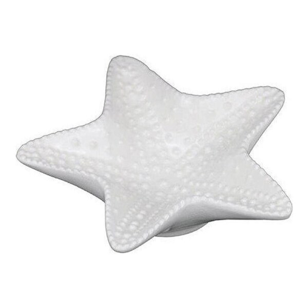 Ceramic 13cm Starfish Trinket Tray Home Decorative Tabletop Dish Plate White