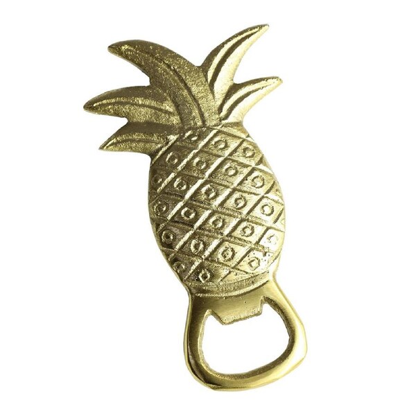 Brass Pineapple Brass 10.5cm Manual Bottle Opener Drink Cap Remover Barware Gold
