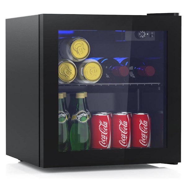 Advwin 36L Bar Fridge Glass Door, Mini Countertop Fridges Bottle Cooler