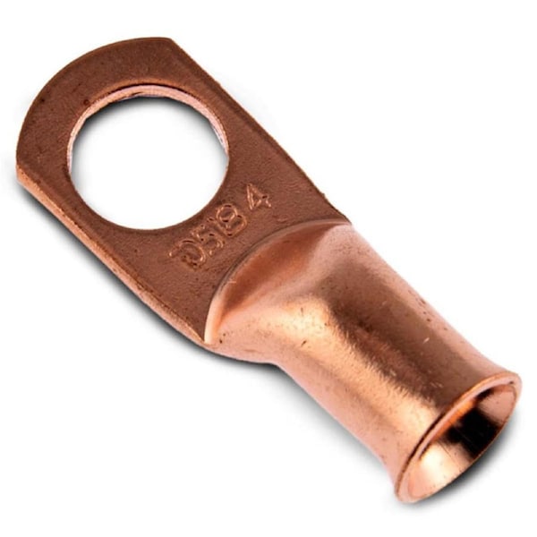 DS18 4-Ga Copper Ring Terminals - 10 Pack