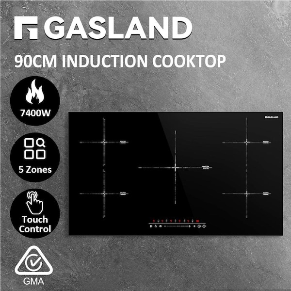 GASLAND chef 90cm Electric Induction Cooktop, 5 Burners Touch Control Stove, 5 Zone Kitchen Cooker, Timer Setting, Child Lock, Boost Function, Keep Warm Function, Shutdown Procedure, SAA Approval