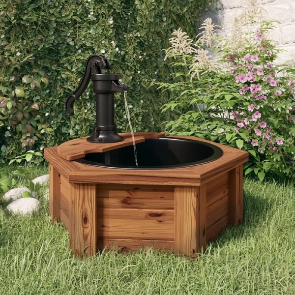 Water Fountain with Pump 57x57x53 cm Solid Wood Fir vidaXL