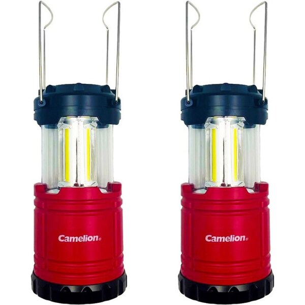 2PK Camelion 3x3W COB LED Camping/Outdoors Lantern 3xAA Battery 450LM w/Handle
