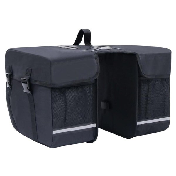 Double Bicycle Bag for Pannier Rack Waterproof 35 L Black vidaXL
